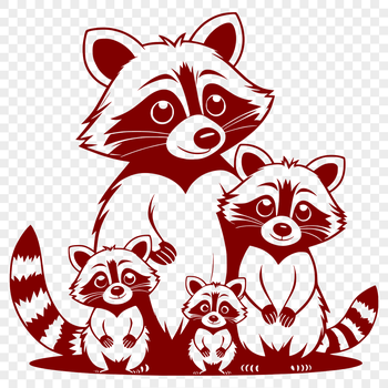 A raccoon illustration designed as vector art, suitable for various applications.