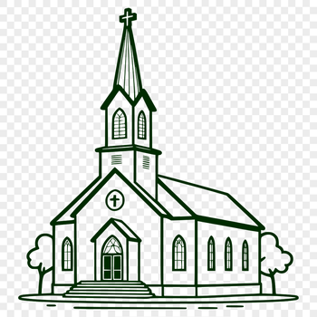 Baptist church building design in vector format, suitable for commercial or personal use in various digital formats.