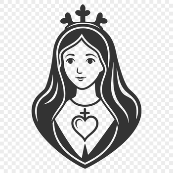 A detailed illustration of the Immaculate Heart, a symbol of devotion in various Christian traditions.