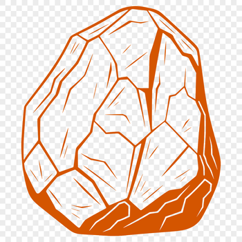 An SVG graphic representation of a rock with clean lines and precise details.