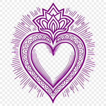 A detailed outline of the Sacred Heart icon in a vector format.