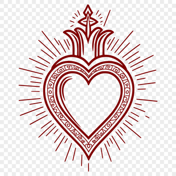 A detailed illustration of the Sacred Heart, suitable for digital designs and crafts.