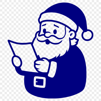 A festive illustration of Father Christmas in silhouette.