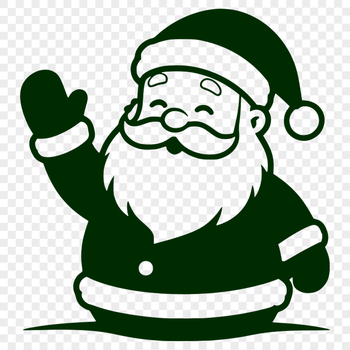 Santa Claus Silhouette in Red Hat and Beard Illustration of Santa Claus in silhouette with red hat and beard.