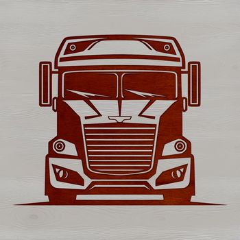Vector illustration of a semi truck, suitable for graphic design and printing.