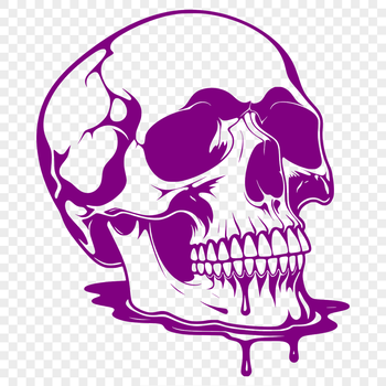 A gothic-inspired vector design featuring a dripping skull, suitable for crafting and DIY projects.