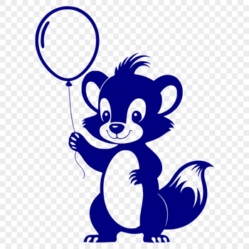 A vector illustration of a skunk animal with a distinctive black and white striped pattern.