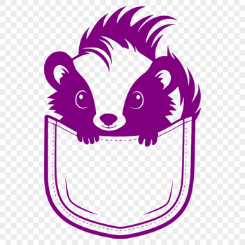 A stylized illustration of a skunk in vector format.