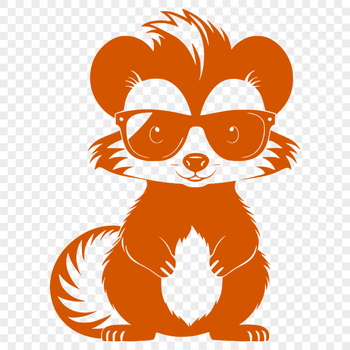 An illustration of a skunk with trendy shades on its face, created as a digital SVG graphic.