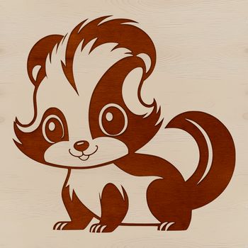 A detailed illustration of a skunk, created as a vector graphic.