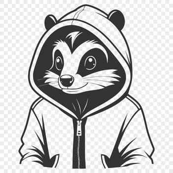 A simple vector design featuring a wild animal known as a skunk, suitable for various uses.