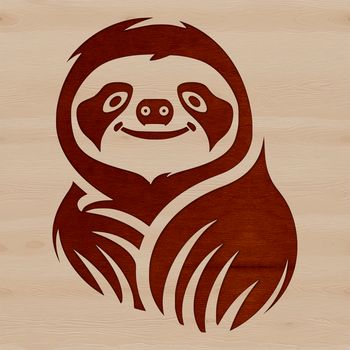 A high-quality digital illustration of a sloth in vector format.