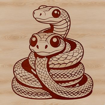 A detailed illustration of a serpent, suitable for cutting machine designs or vector art projects.