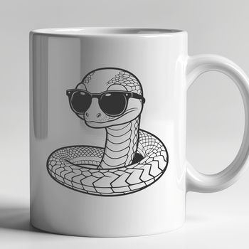 A cartoon snake wearing trendy sunglasses and depicted in vector format.