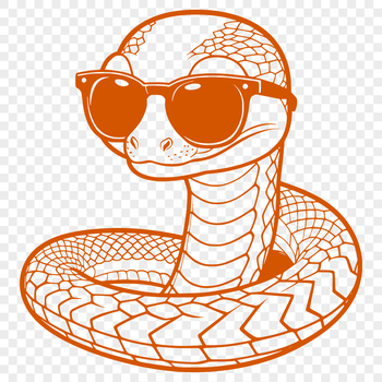 A reptile wearing sunglasses in a playful illustration.
