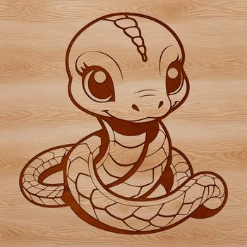 A simple illustration of a snake, suitable for printing or digital display.