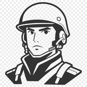 A digital illustration of a man in military attire.