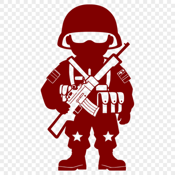 Illustrative vector graphic of a man in military attire, suitable for various design purposes.