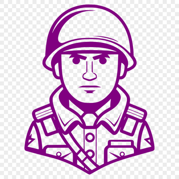 A male professional in military attire, depicted as a vector graphic.