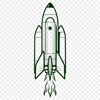 A futuristic spaceship design ready for cutting with a Cricut or laser cutter.