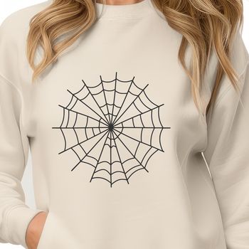 A delicate, hand-drawn spider web illustration created as a vector graphic.