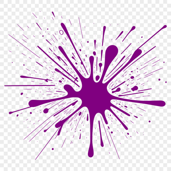 A colorful, irregular splat shape created with vector design elements.