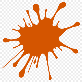 A colorful splat shape with a textured, slime-like appearance.