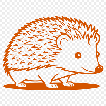 A detailed illustration of a hedgehog, suitable for use in graphic design and digital art.