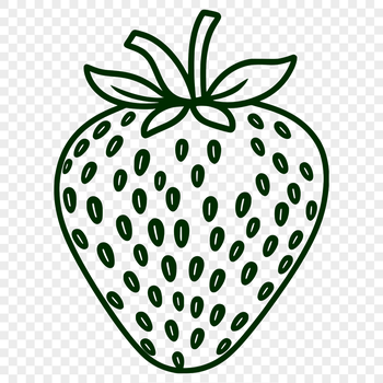 A digital representation of a strawberry fruit, suitable for vector editing and cutting machine designs.