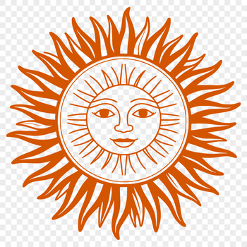 A digital representation of the Sun in vector format, suitable for various design applications.