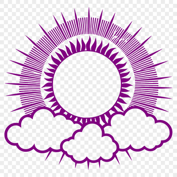 An illustration of a stylized sun with radiant beams, suitable for graphic design projects.