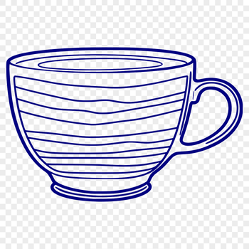 A delicate ceramic teacup with a floral pattern, suitable for vector design and cutting machine projects.