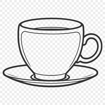 A stylized illustration of a teacup in vector format, suitable for various applications.