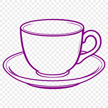 A simple teacup design suitable for cutting machines and vector graphics.