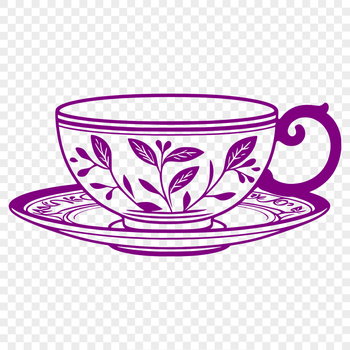 A stylized teacup illustration designed for digital use.