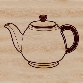 A teapot design for digital crafting, featuring a stylized illustration of a traditional tea pot.