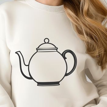 A stylized graphic representation of a teapot, designed for digital cutting and crafting.