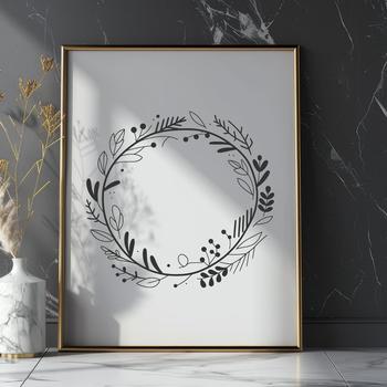 A decorative floral wreath designed as scalable vector graphics (SVG) for various applications.