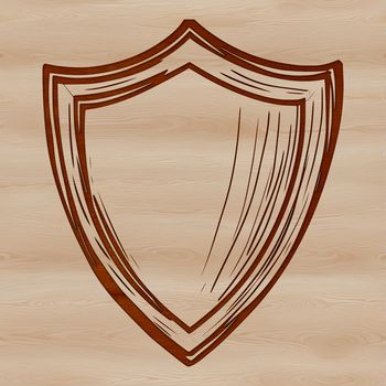 A minimalist shield design made from vector lines, suitable for cutting machines or laser cutters.