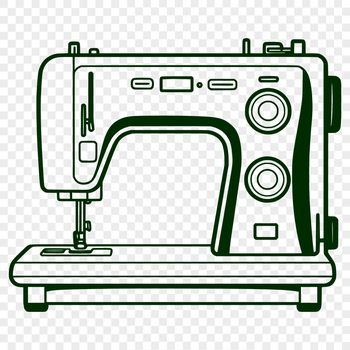 A detailed illustration of a sewing machine, ideal for vector art designs.