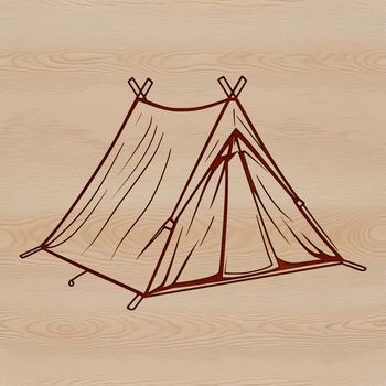 A simple tent illustration in a vector format, ideal for outdoor-themed designs.
