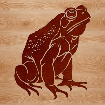 A simple illustration of a toad in its natural habitat.
