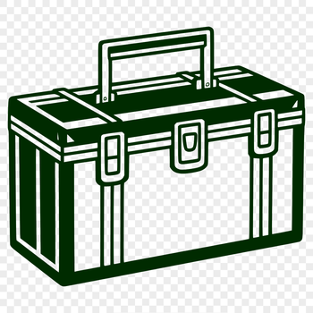 SVG illustration of a toolbox with various tools and hardware inside.