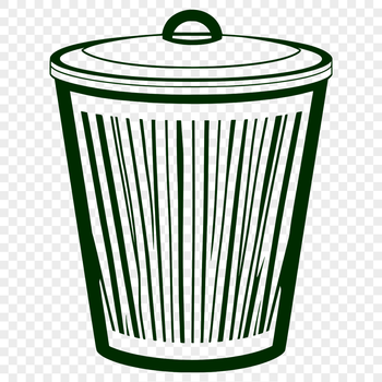 A simple vector illustration of a trash can with a lid, ideal for clip art and graphic design.