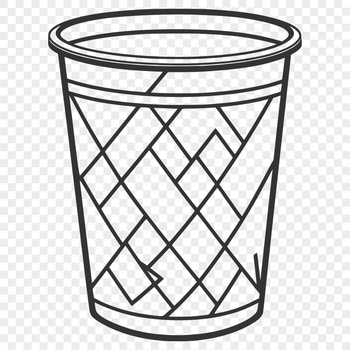 A simple, line-drawn vector trash can icon, suitable for digital design and cutting machine projects.