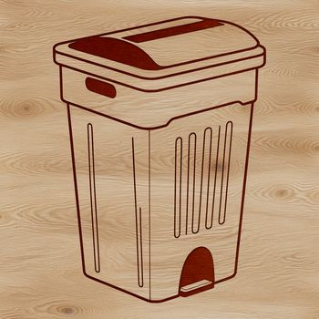 An isolated graphic of a waste management bin in a modern design style.