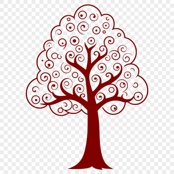 A detailed illustration of a tree with branches and roots.