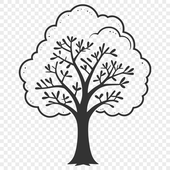 A single line drawing of a tree in vector format.