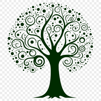 A stylized illustration of a tree, suitable for digital cutting machines like Cricut or laser cutters.