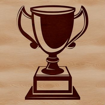 A 3D trophy made up of intersecting lines and shapes, suitable for use in digital designs and cutting machines.